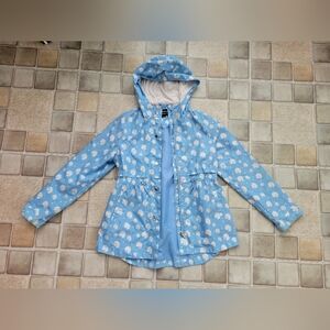 Girls Rokka & Rolla Blue With Daisy Pattern Lightweight Jacket Size XL (14-16)
